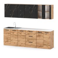 Meble Kuchenne Nowoczesne Duże Remino 2.6m Wotan San Sebastian Dąb Wotan