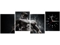 45CM 120CM ZEGAR 4 ELEM MĘŻCZYZNA SIŁOWNI STALOWYM KOLORZE ŚCIENNY