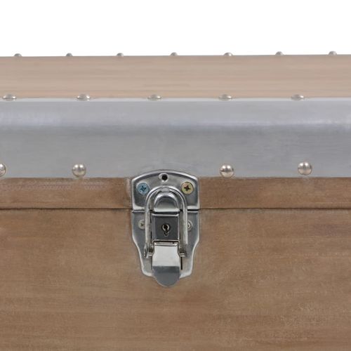 Skrzynia z litego drewna jodłowego, 91 x 52 x 40 cm, brązowa na Arena.pl