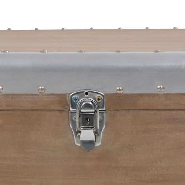 Skrzynia z litego drewna jodłowego, 91 x 52 x 40 cm, brązowa zdjęcie 8