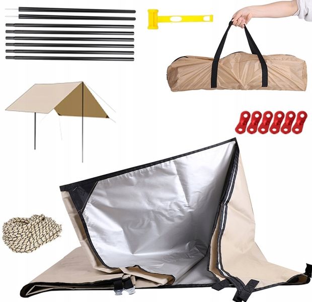 Tarp turystyczny wodoodporny 3x3M Markiza Anty-UV Ogród przydomowy Patio zdjęcie 1