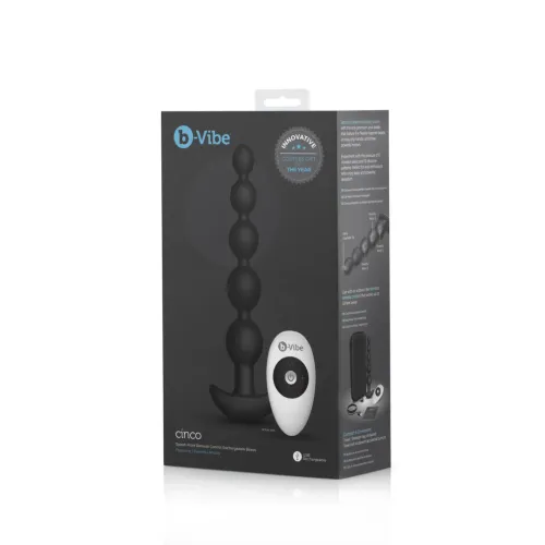 b-vibe cinco black - silikonowy model z wibracją, 5 segmentow, pilot na Arena.pl