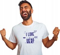 KOSZULKA z nadrukiem dla chłopaka I LOVE HER