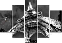 105CM 150CM ZEGAR 5 ELEM WIDOK NOCNY WIEŻY EIFFLA DRUK OBRAZ