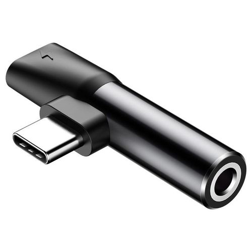 Adapter Audio Baseus USB-C do Mini Jack 3.5mm + USB-C (czarny) na Arena.pl