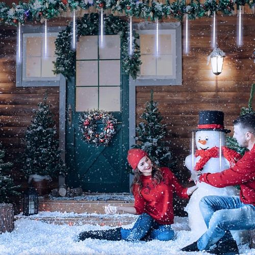 METEORY 50 CM LAMPKI PADAJĄCY ŚNIEG OŚWIETLENIE ŚWIĄTECZNE IP44 SOPLE LED na Arena.pl