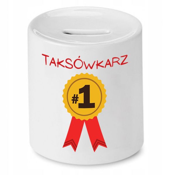 Skarbonka Dla Taksówkarza Numer Jeden Prezent Z Nadrukiem Ze Zdjęciem zdjęcie 1