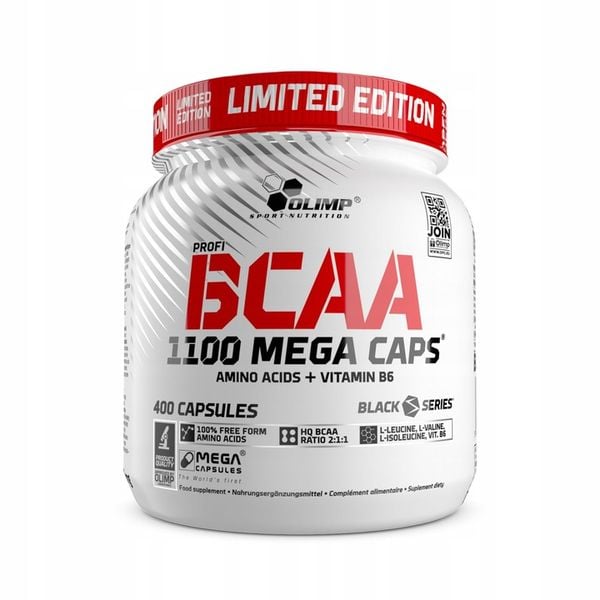 OLIMP BCAA 1100 MEGA CAPS 400caps AMINOKWASY EAA LEUCYNA zdjęcie 1