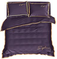 Pościel Z Haftem 200X220 Soft Fioletowa 2601