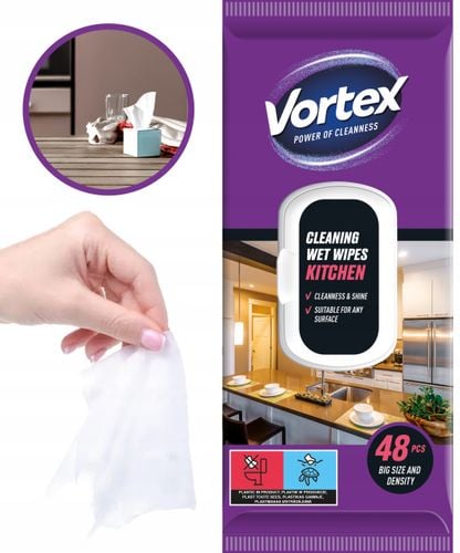 vortex chusteczki nawilżane do kuchni, flip top, 48 sztuk na Arena.pl
