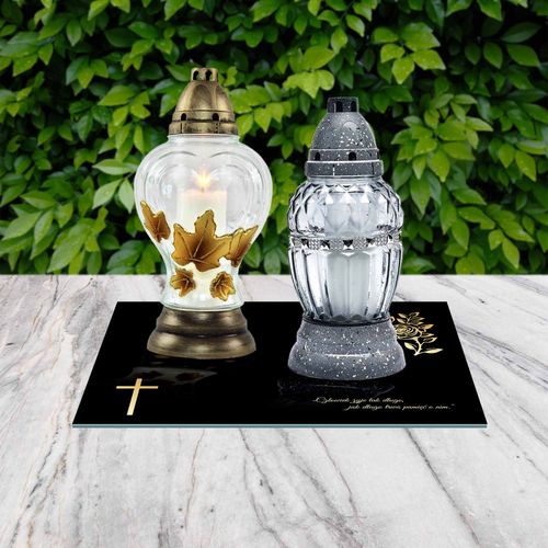 SZKLANA PODSTAWKA POD ZNICZE 40x30cm 490b + napis na Arena.pl