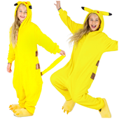 Piżama jednoczęściowa pikachu żółta strój prezent dzieci kombinezon 134-140