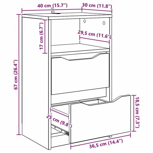 Szafki nocne 2 pcs Wysoki połysk biały 40 x 30 x 467 cm na Arena.pl