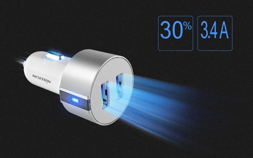 ŁADOWARKA SAMOCHODOWA NILLKIN 2XUSB 3.4A SZYBKA na Arena.pl