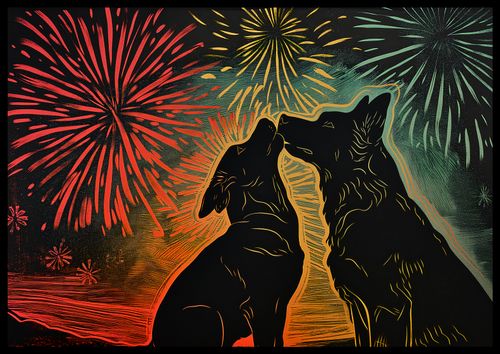 Plakat 66,5x46,5cm Psi Uścisk na Arena.pl