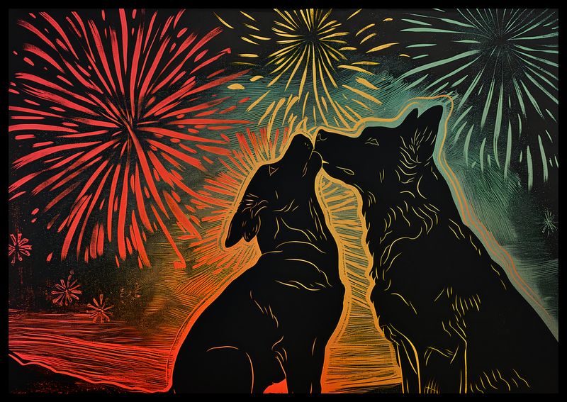 Plakat 66,5x46,5cm Psi Uścisk zdjęcie 2