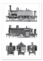 Plakat lokomotywa pociąg vintage 40x50 cm