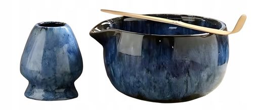 ZESTAW DO MATCHY JAPOŃSKI STYL 6 CZĘŚCIOWY Z DZIUBKIEM KOLOR NIEBIESKI na Arena.pl