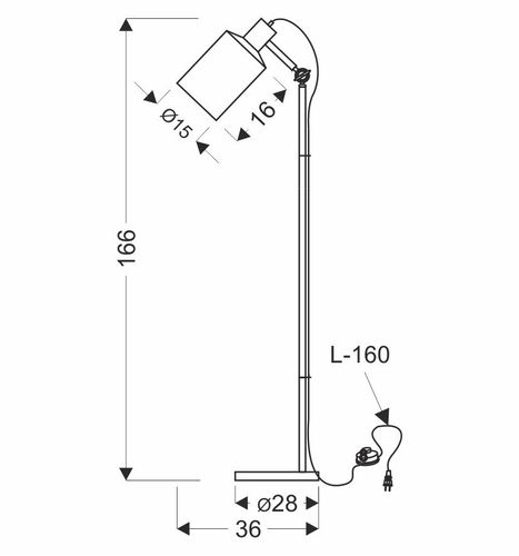 Zana lampa podłogowa czarny 1x60W E27 klosz czarny na Arena.pl