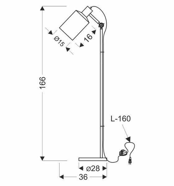 Zana lampa podłogowa czarny 1x60W E27 klosz czarny zdjęcie 7