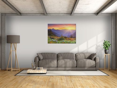 Obraz Łąką w górach 100x70 GRATISY na Arena.pl
