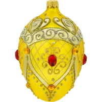 Bombka choinkowa szklana: Ekskluzywne jajo Faberge z rubinem: żółte