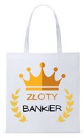 Torba Biała Eco Shopper Dla Bankiera Prezent Z Nadrukiem Ze Zdjęciem