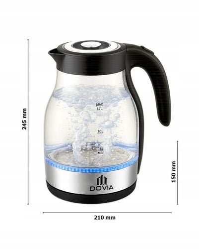 Czajnik Elektryczny Bezprzewodowy Szklany 1.7 L Cichy LED Mocny 2200W na Arena.pl