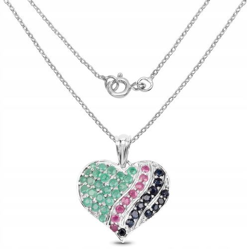 SREBRNY WISIOREK SERCE SZMARAGD RUBIN SZAFIR na Arena.pl