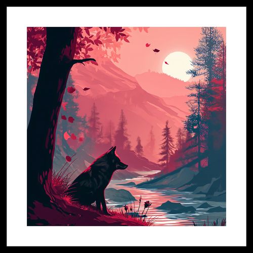 Plakat 30x30cm Wilk Przy Brzegu Lasu na Arena.pl