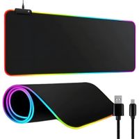 Podkładka gamingowa podświetlana RGB XXL 90x40 pod myszkę i klawiaturę USB