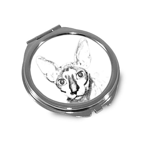 Kot cornish rex - kieszonkowe lusterko z wizerunkiem cat. na Arena.pl