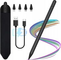 RYSIK DO TABLETÓW Z SZYBKIM ŁADOWANIEM USB-C CZARNY 506K-3 + 4 KOŃCÓWKI