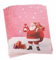 Worki torebki woreczki foliowe celofanowe świąteczne MIKOŁAJ 25x40 50 szt.