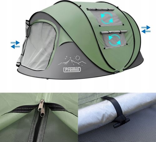NAMIOT Turystyczny KEMPINGOWY 3 os. SAMOROZKŁADAJĄCY POP-UP Promis 3 SECOND na Arena.pl