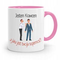 Kubek Różowy Krawca Krawcowej Jestem Krawcem Z Nadrukiem Ze Zdjęciem