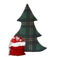 Świąteczna Poduszka Choinka Zielona w kratę Zabawka Prezent dla dziecka