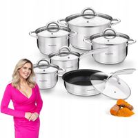 Zestaw GARNKÓW Rondel Patelnia POKRYWKA INDUKCJA Gaz Konighoffer Faro