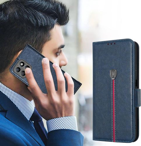 Etui portfel Honor X8b skórzane magnetyczne stojak niebieskie na Arena.pl