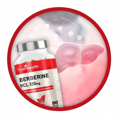 BERBERYNA HCL 500mg 90 kaps BERBERINE ODCHUDZANIE CUKRZYCA WEGE TRUE HEALTH na Arena.pl