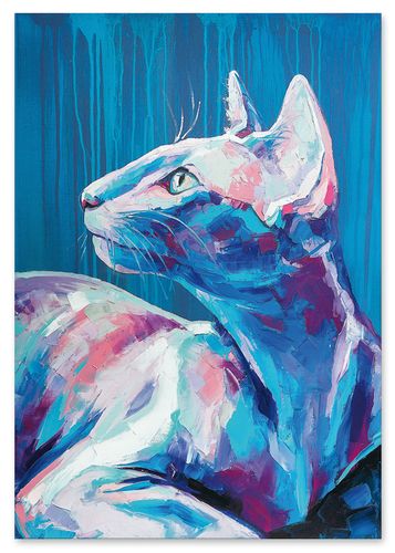 Plakat portret kot obraz 29,7x42 cm A3 na Arena.pl