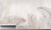 Fototapeta MURAL LIŚCIE PALMOWE W BEŻU 390x280