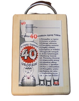 deska urodzinowa ''40''/    20 x 12 cm  | T12  P566