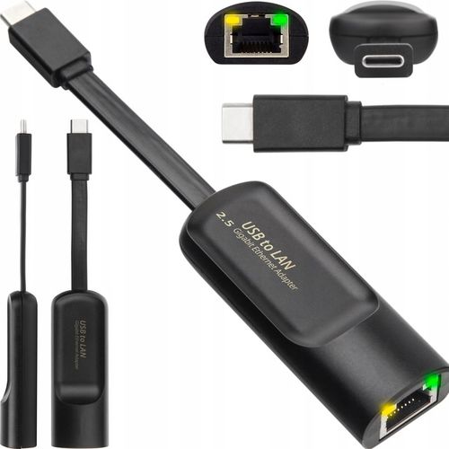 PRZEJŚCIÓWKA GIGABIT KARTA SIECIOWA ADAPTER LAN RJ45 2500M 2.5GbE USB TYP C na Arena.pl