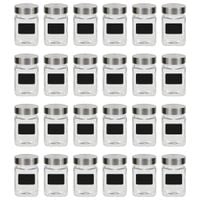 Słoiki do przechowywania z nalepkami, 24 szt., 300 ml