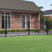 Brama z grotami, czarna, 406x173 cm, malowana proszkowo stal