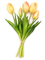 TULIPAN SILIKONOWY SZTUCZNE TULIPANY BUKIET 5 sztuk 25 cm ŻÓŁTE RÓŻOWE