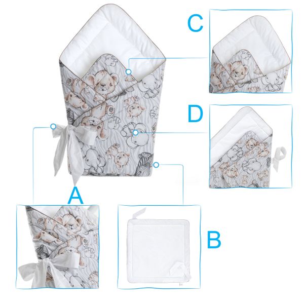 ROŻEK DLA NIEMOWLĄT 75x75 cm HOBBYKIDS ZEBRA I LEW zdjęcie 6