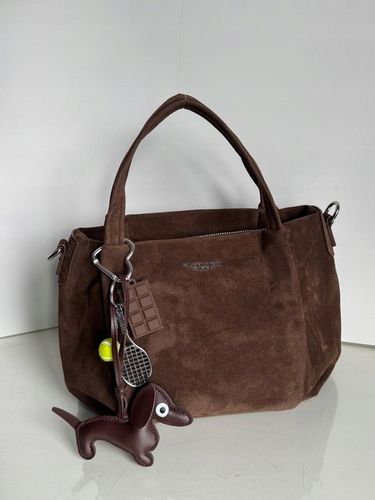 Torba Flora&Co torebka czekoladowa zamsz zamszowa eco brązowa shopper viral na Arena.pl