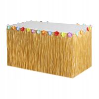 Sztuczny obrus z trawy Luau Obrus hawajski Trwały wystrój żółty